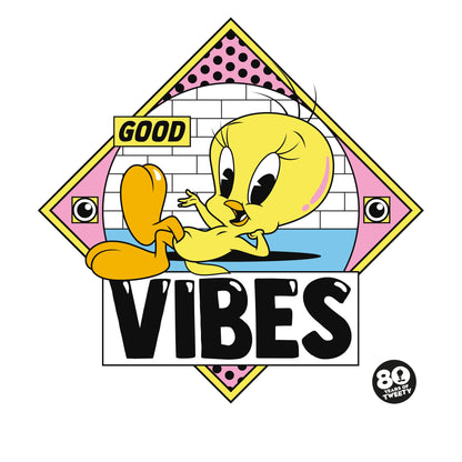 Red - Side - Tweety Unisex Adult 80th Good Vibes T-Shirt