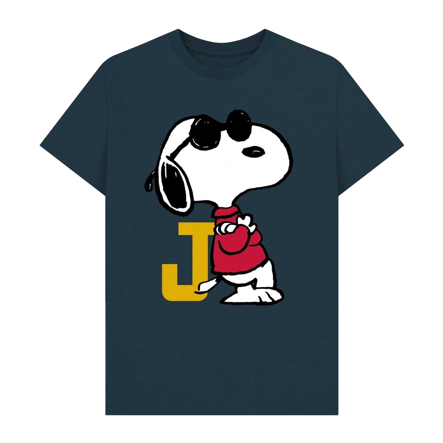 Denim Blue - Front - Peanuts Unisex Adult Joe Cool Snoopy Retro Sports T-Shirt