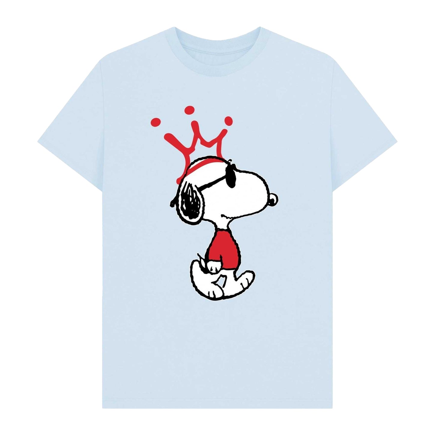 Sky Blue - Front - Peanuts Unisex Adult Joe Cool Snoopy Crown T-Shirt