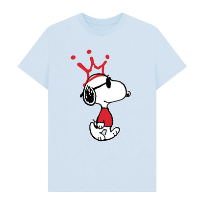 Sky Blue - Front - Peanuts Unisex Adult Joe Cool Snoopy Crown T-Shirt