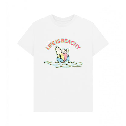 White - Front - Peanuts Unisex Adult Life Is Beachy Snoopy Vintage T-Shirt