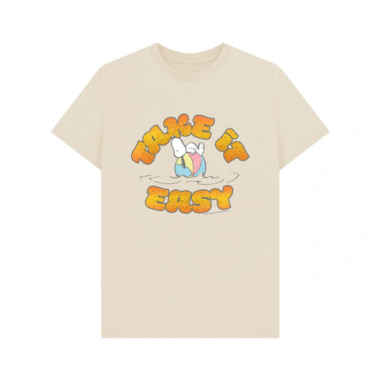 Oat - Front - Peanuts Unisex Adult Take It Easy Snoopy Ball Beach T-Shirt