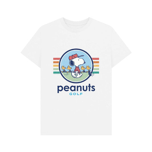 White - Front - Peanuts Unisex Adult Snoopy & Woodstock Swing Golf T-Shirt