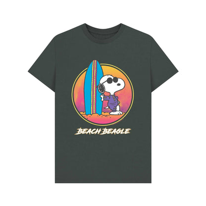 Dark Grey - Front - Peanuts Unisex Adult Fun Snoopy Beach Summer T-Shirt