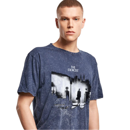 Navy - Lifestyle - The Exorcist Unisex Adult Acid Wash T-Shirt