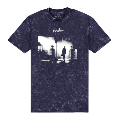 Navy - Front - The Exorcist Unisex Adult Acid Wash T-Shirt