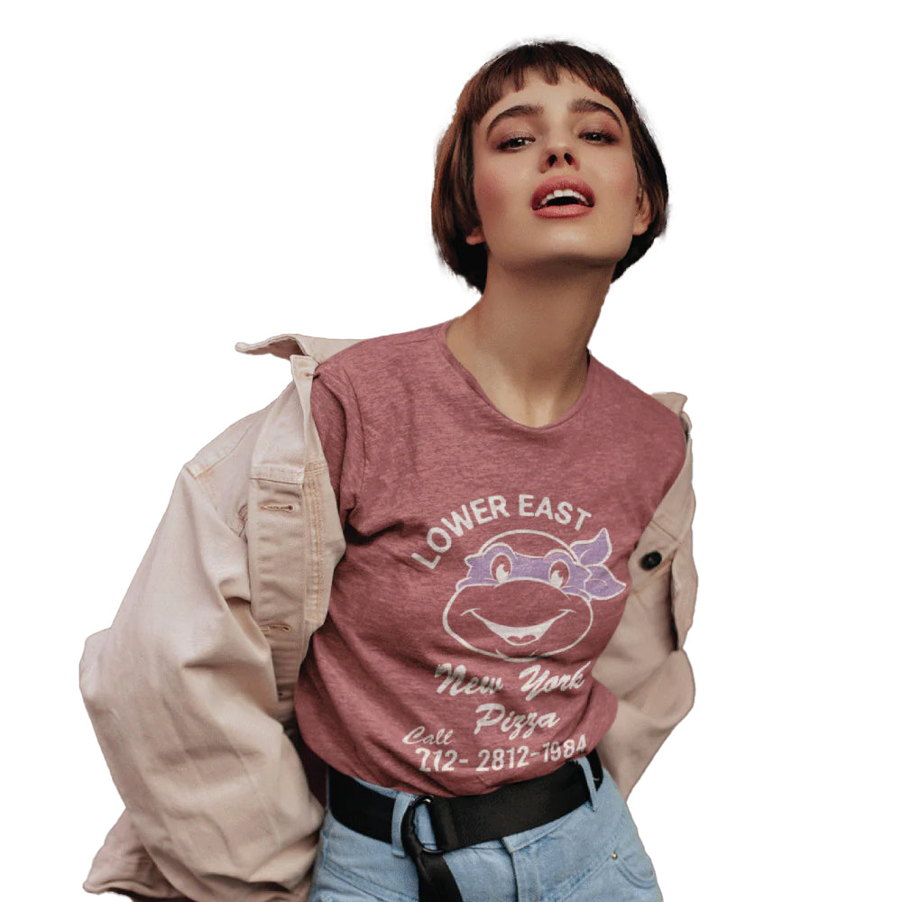 Red - Side - Teenage Mutant Ninja Turtles Unisex Adult Donatello Vintage T-Shirt