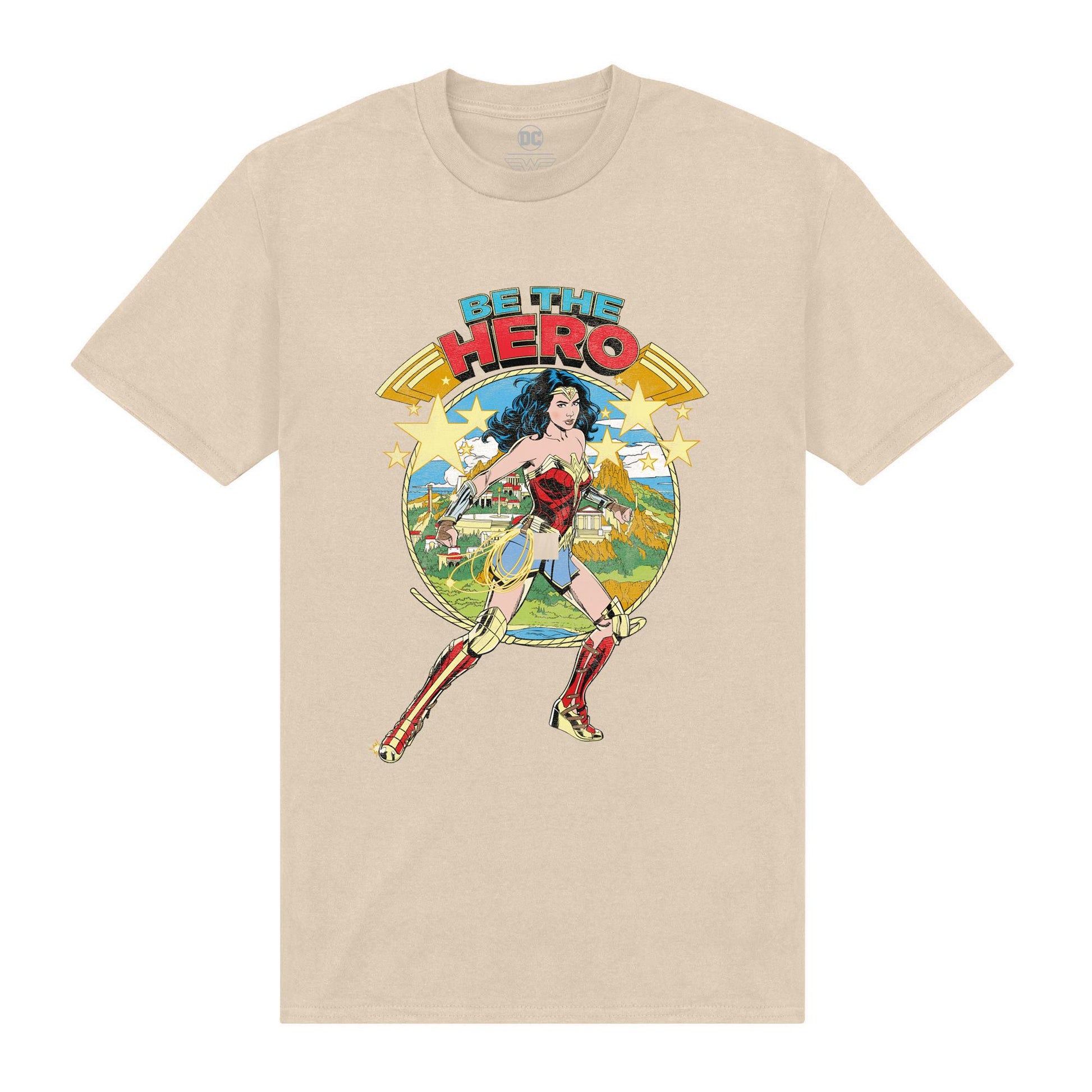 Beige - Front - Wonder Woman Unisex Adult Be The Hero T-Shirt