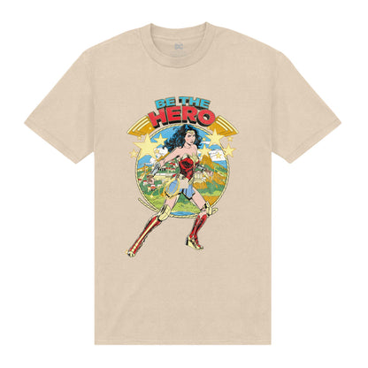 Beige - Front - Wonder Woman Unisex Adult Be The Hero T-Shirt