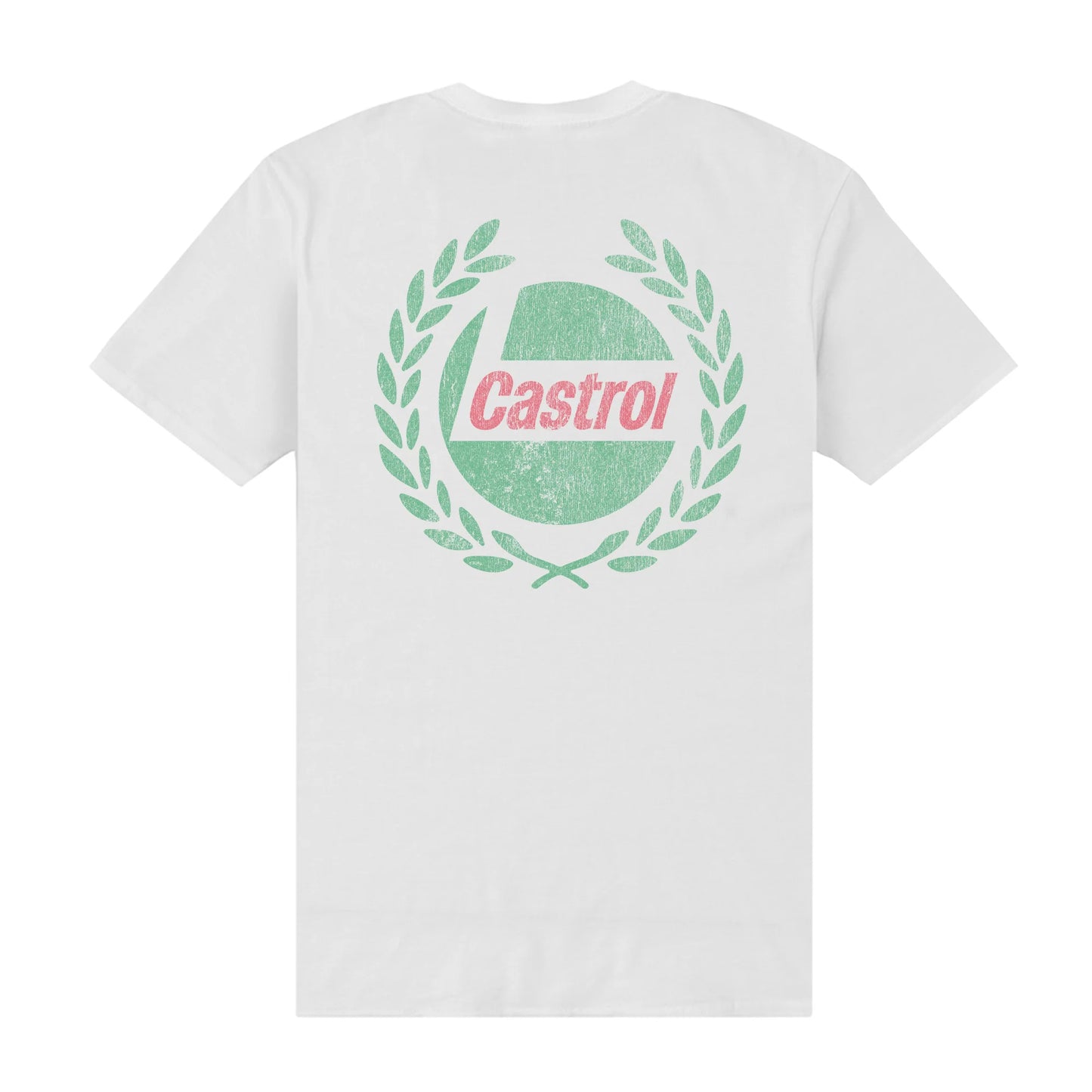 White - Back - Castrol Unisex Adult Wreath T-Shirt