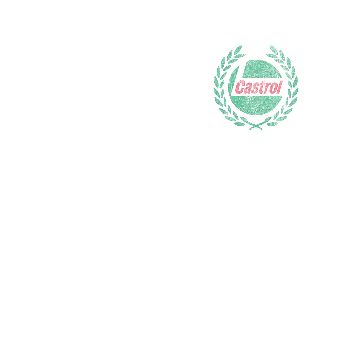 White - Side - Castrol Unisex Adult Wreath T-Shirt