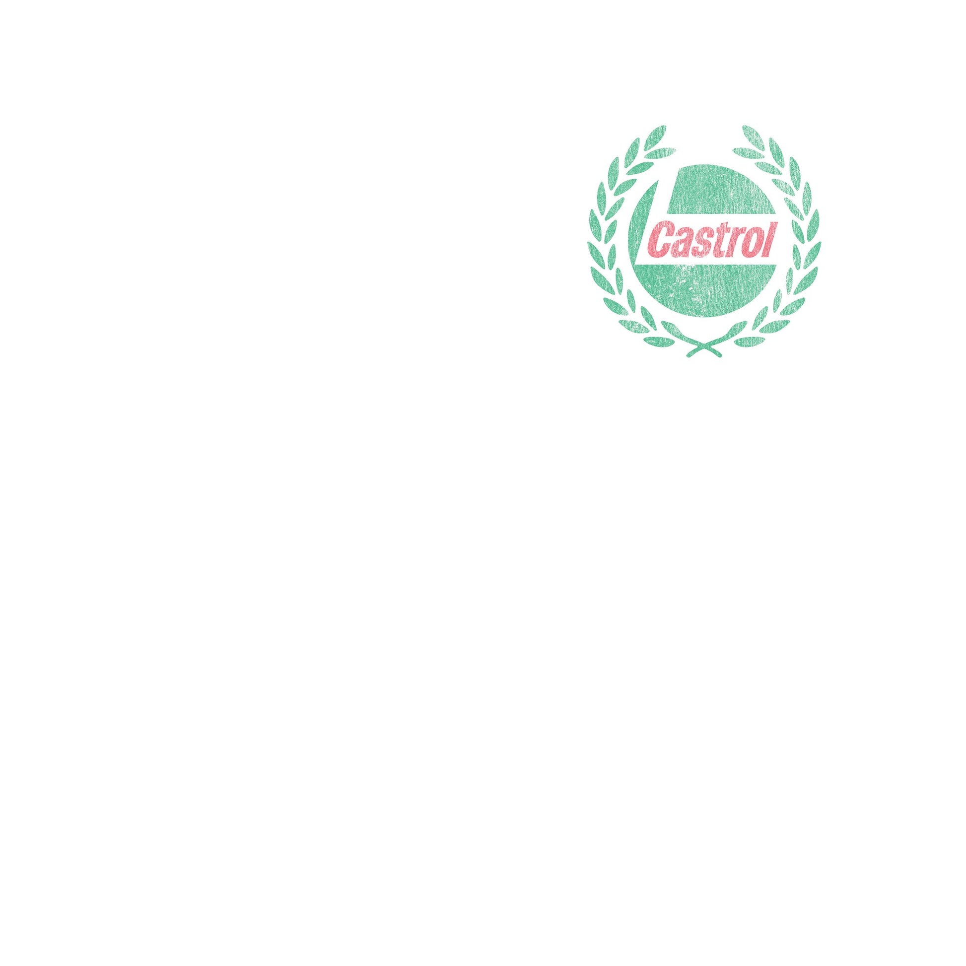 White - Side - Castrol Unisex Adult Wreath T-Shirt