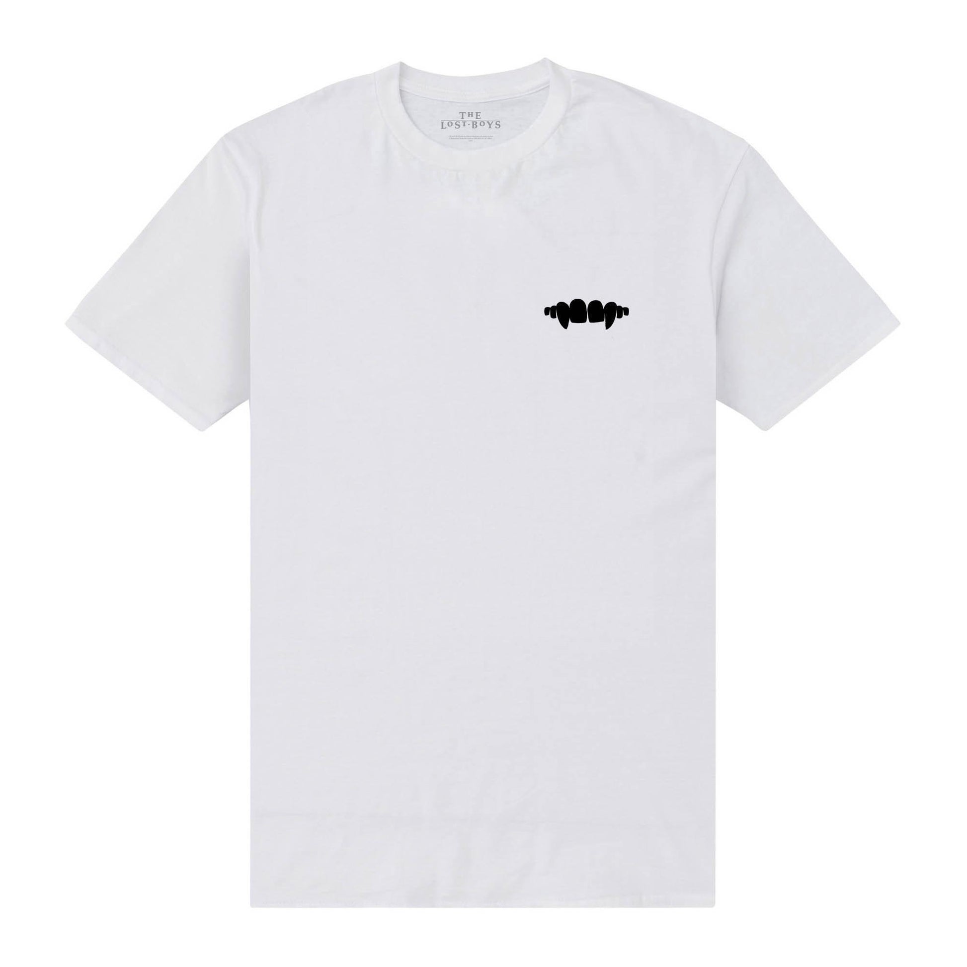 White - Front - The Lost Boys Unisex Adult Fangs T-Shirt