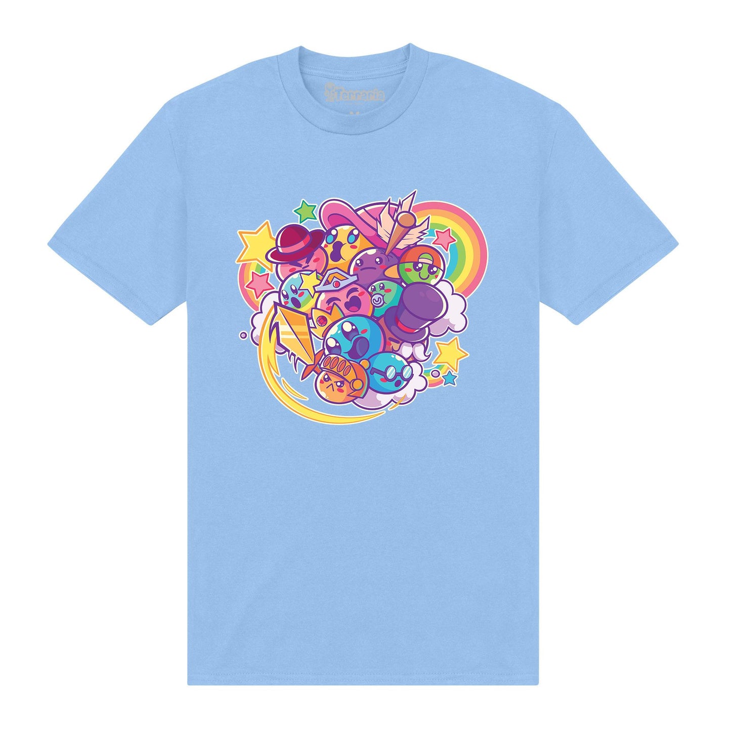Light Blue - Front - Terraria Unisex Adult Cartoon T-Shirt