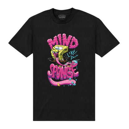 Black - Front - SpongeBob SquarePants Unisex Adult Mind Sponge T-Shirt