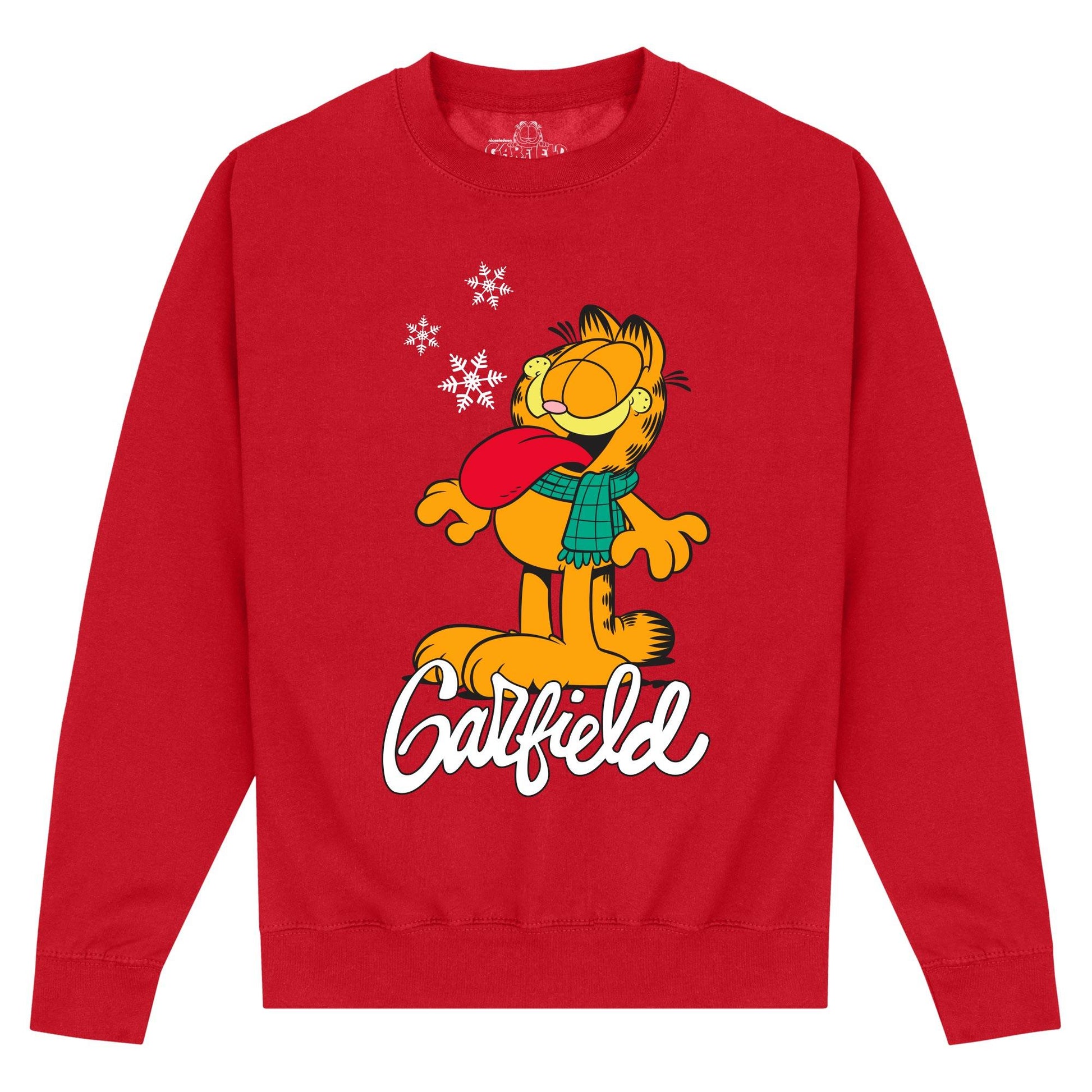 Red - Front - Garfield Unisex Adult Sweatshirt