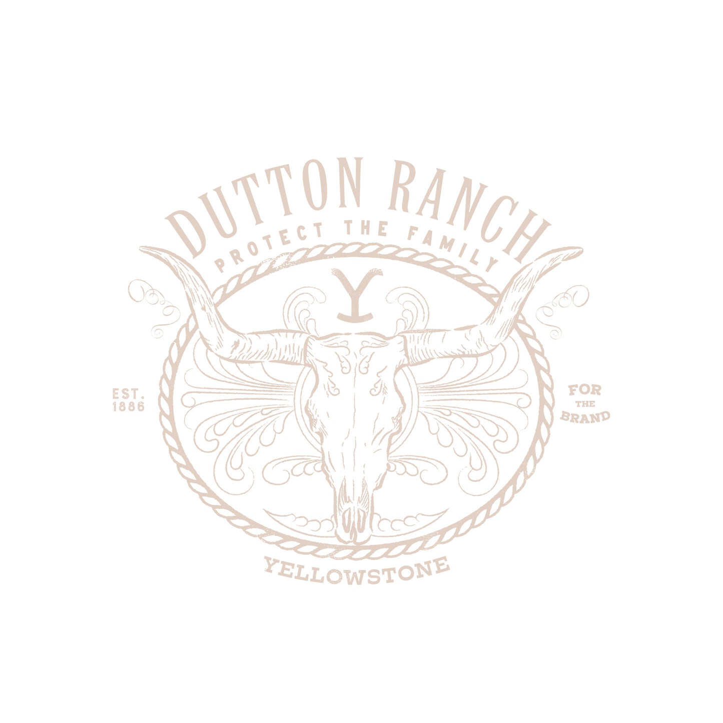 Black - Side - Yellowstone Unisex Adult Dutton Ranch Skull T-Shirt