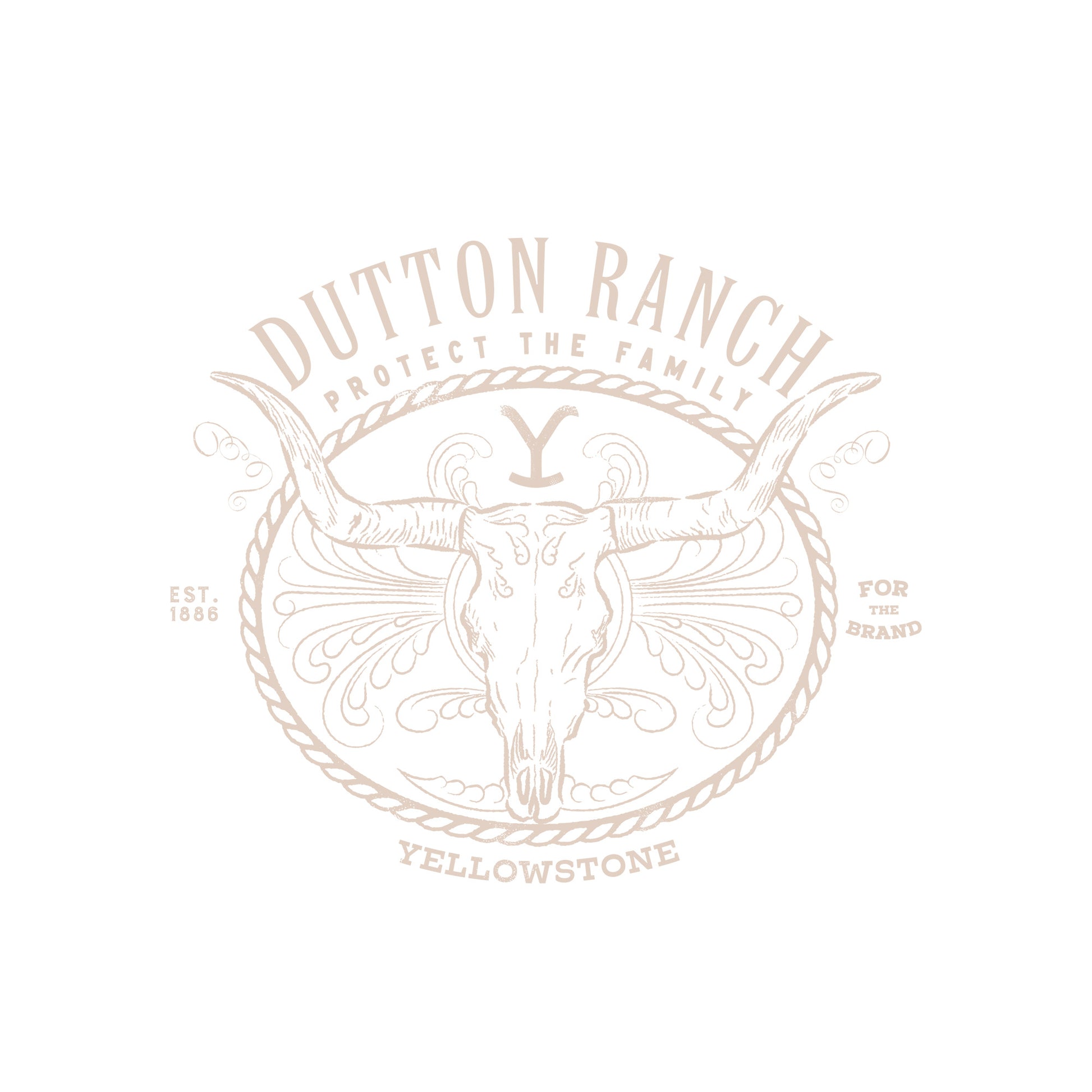 Black - Side - Yellowstone Unisex Adult Dutton Ranch Skull T-Shirt
