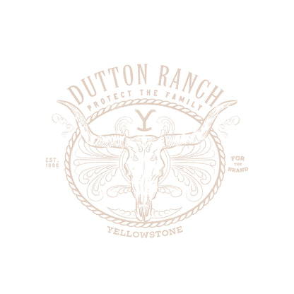 Black - Side - Yellowstone Unisex Adult Dutton Ranch Skull T-Shirt