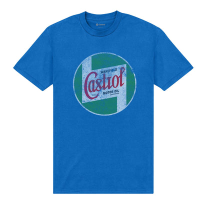 Royal Blue - Front - Castrol Unisex Adult Motor Oil T-Shirt