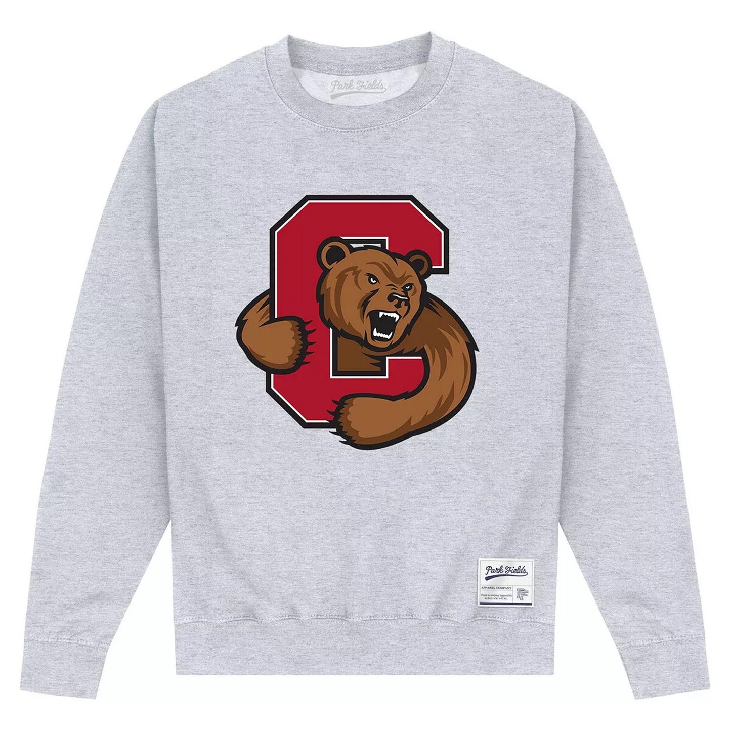 Heather Grey - Front - Cornell University Unisex Adult Bear Sweatshirt