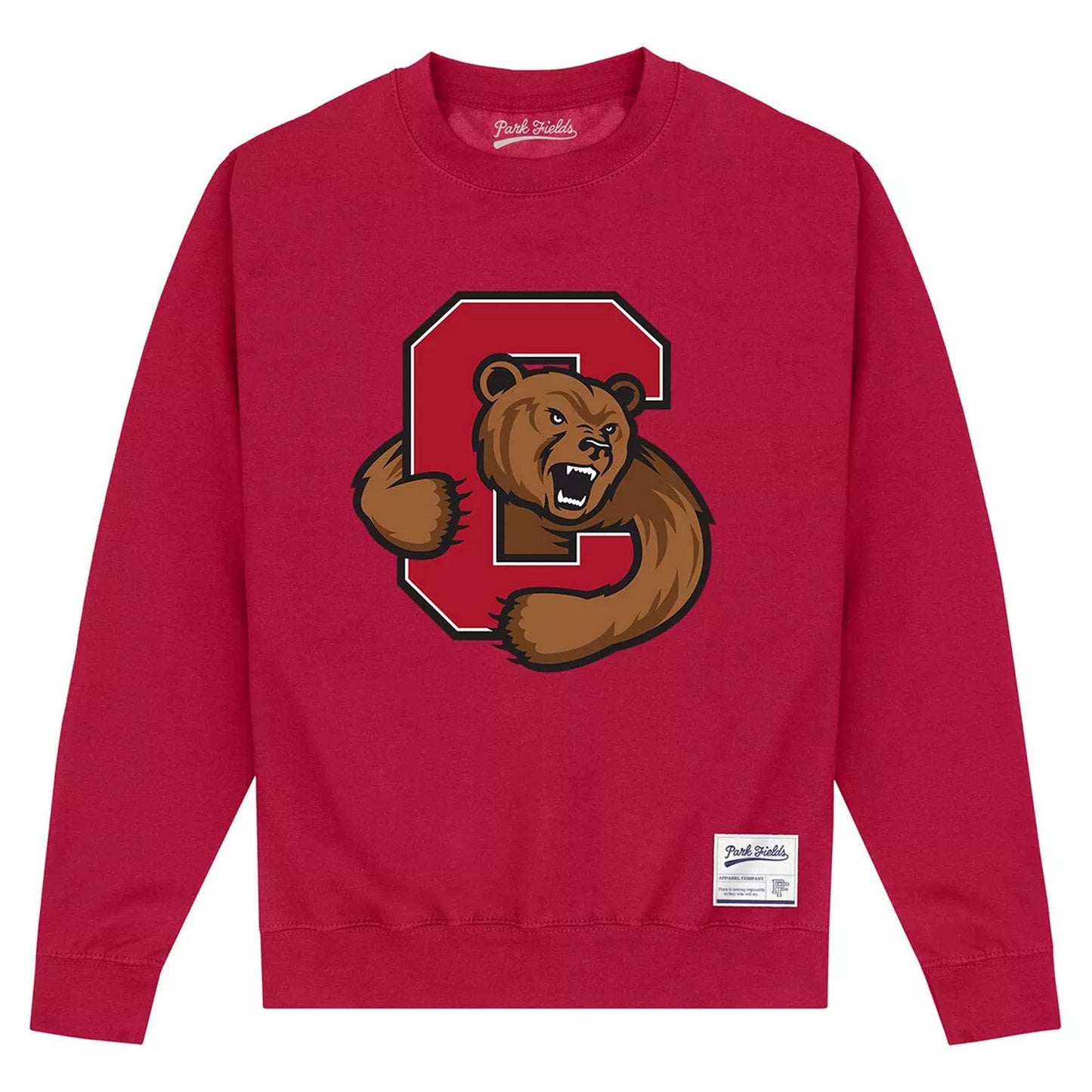 Maroon - Front - Cornell University Unisex Adult Bear Sweatshirt