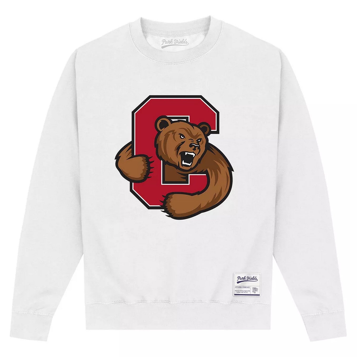 White - Front - Cornell University Unisex Adult Bear Sweatshirt