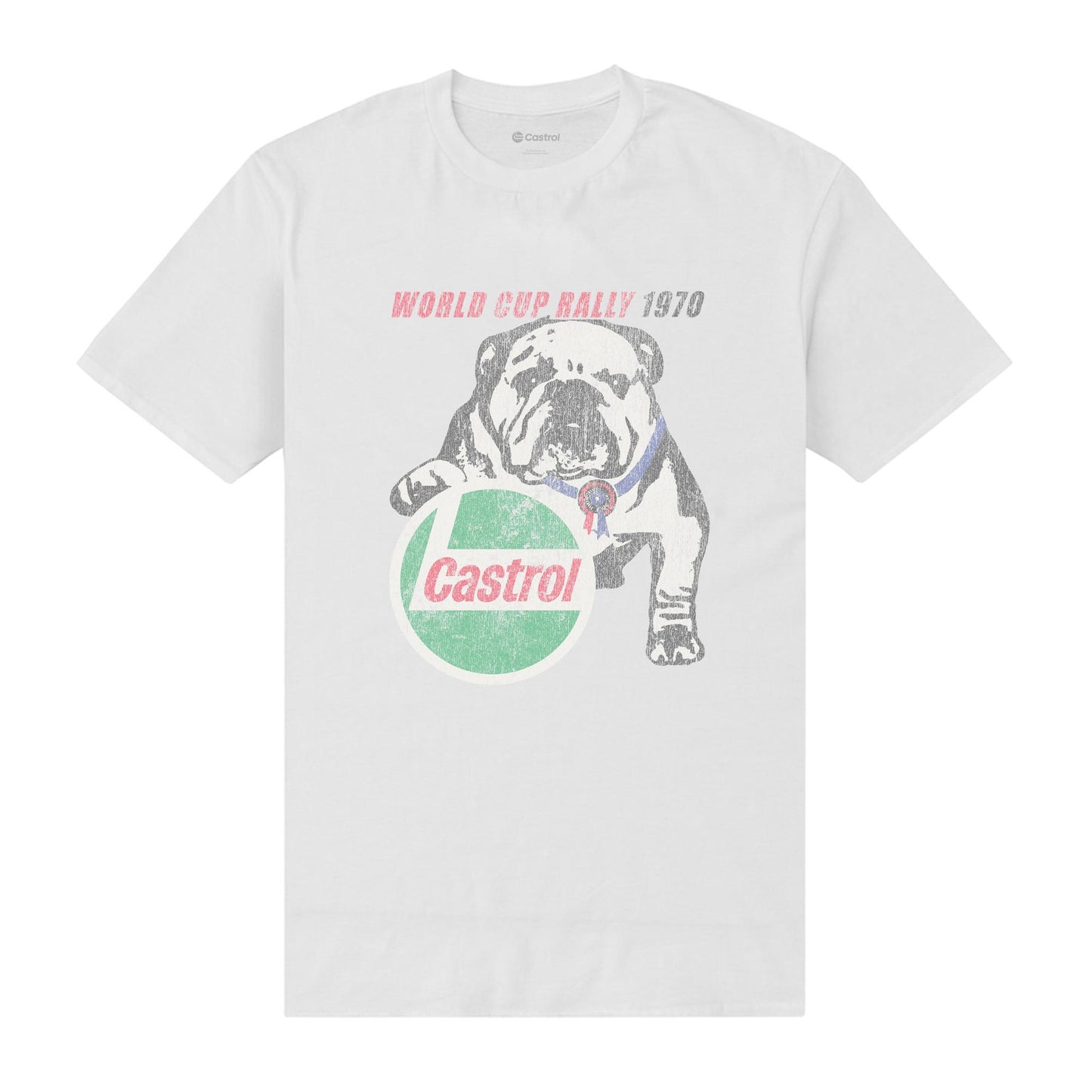 White - Front - Castrol Unisex Adult 1970 T-Shirt