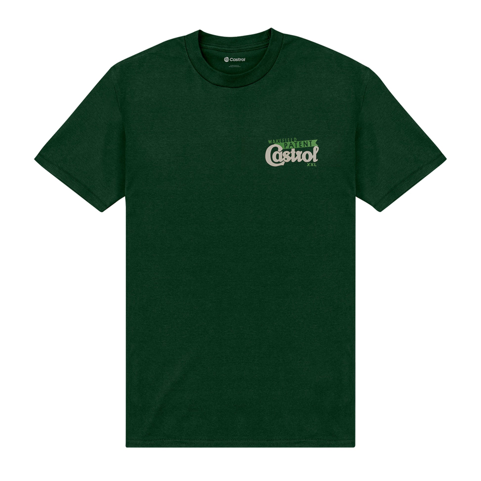 Dark Green - Front - Castrol Unisex Adult Atlantic Back Print T-Shirt