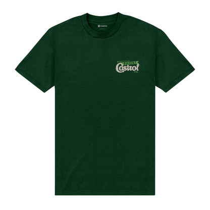 Dark Green - Front - Castrol Unisex Adult Atlantic Back Print T-Shirt