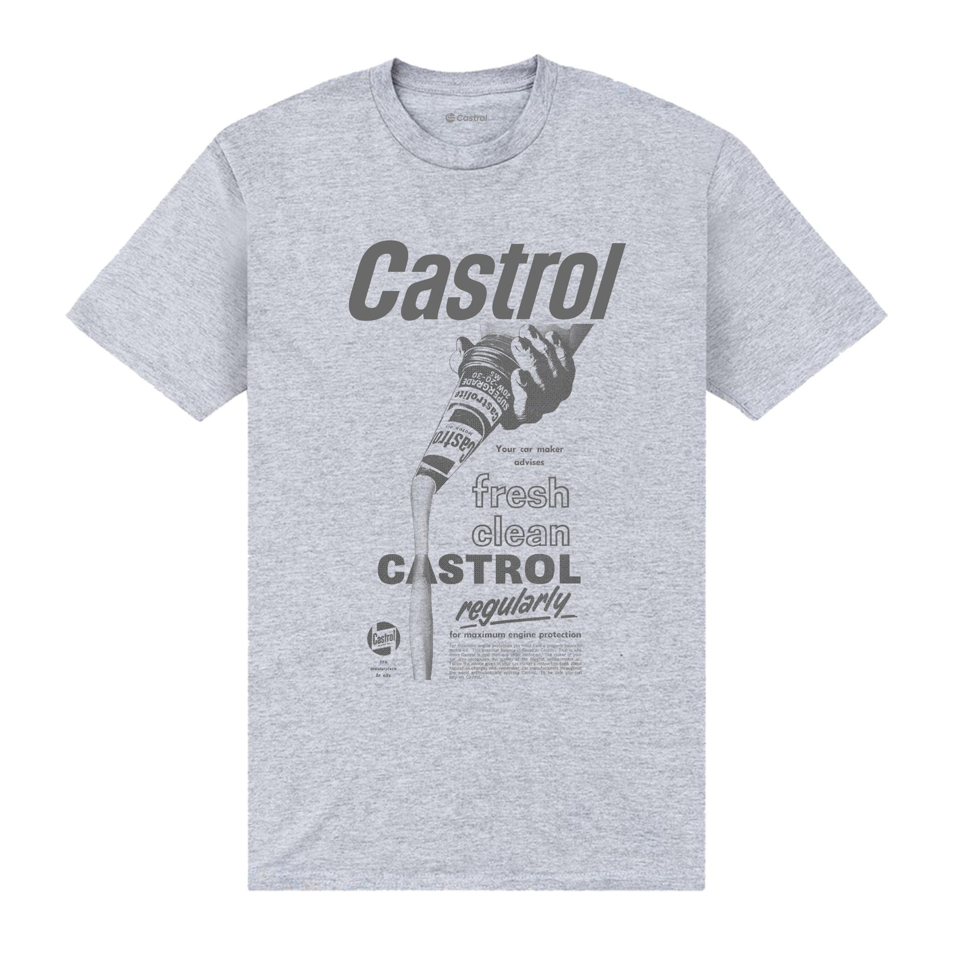 Heather Grey - Front - Castrol Unisex Adult Fresh Clean T-Shirt