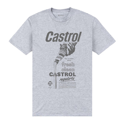 Heather Grey - Front - Castrol Unisex Adult Fresh Clean T-Shirt
