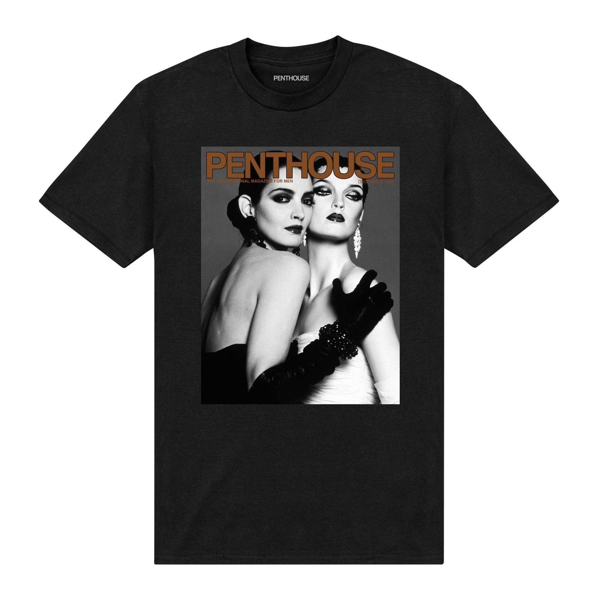Black - Front - Penthouse Unisex Adult 1996 Cover T-Shirt