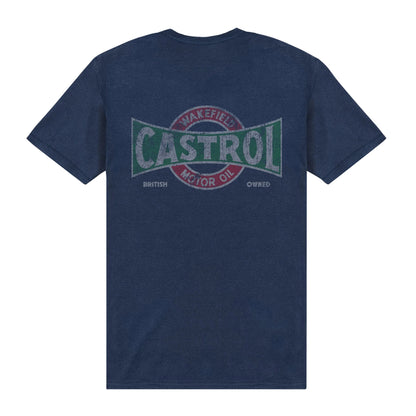 Navy Blue - Back - Castrol Unisex Adult Vintage T-Shirt