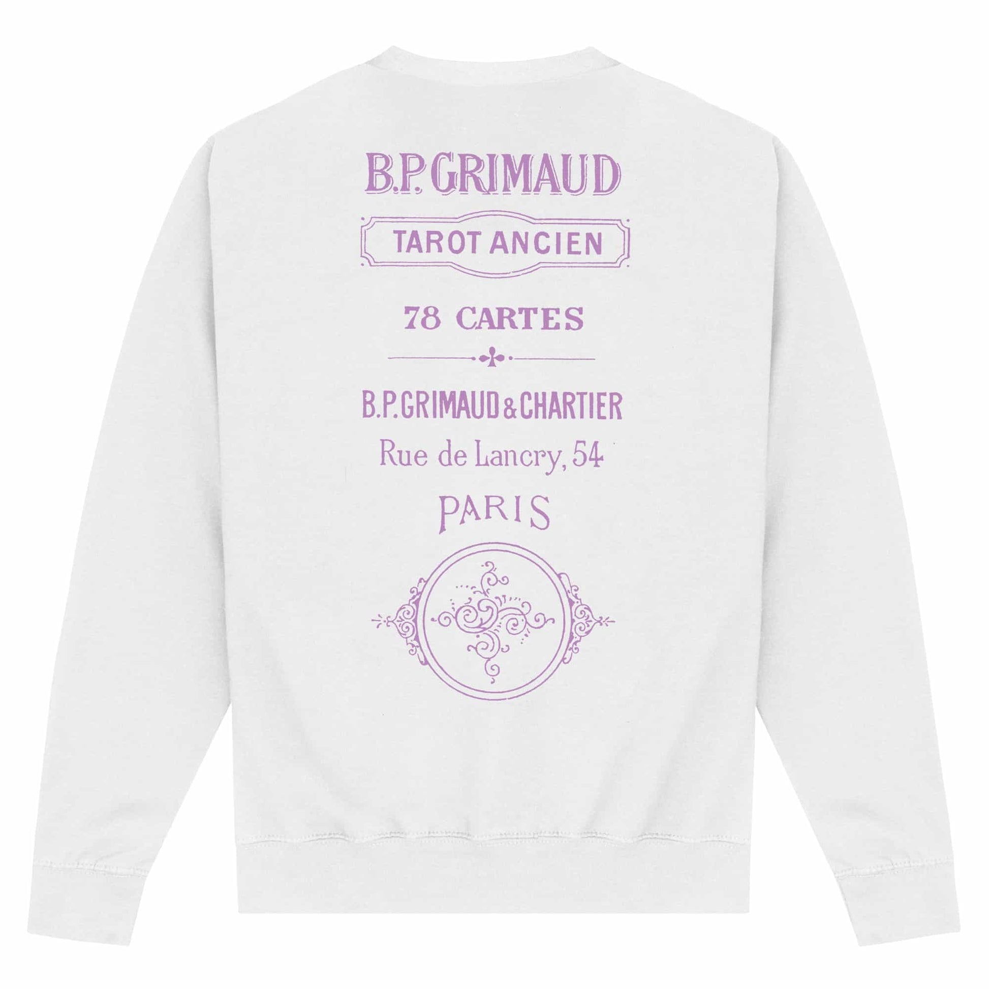 White - Back - Apoh Unisex Adult Tarot British Museum Sweatshirt