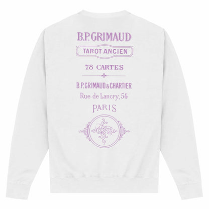 White - Back - Apoh Unisex Adult Tarot British Museum Sweatshirt