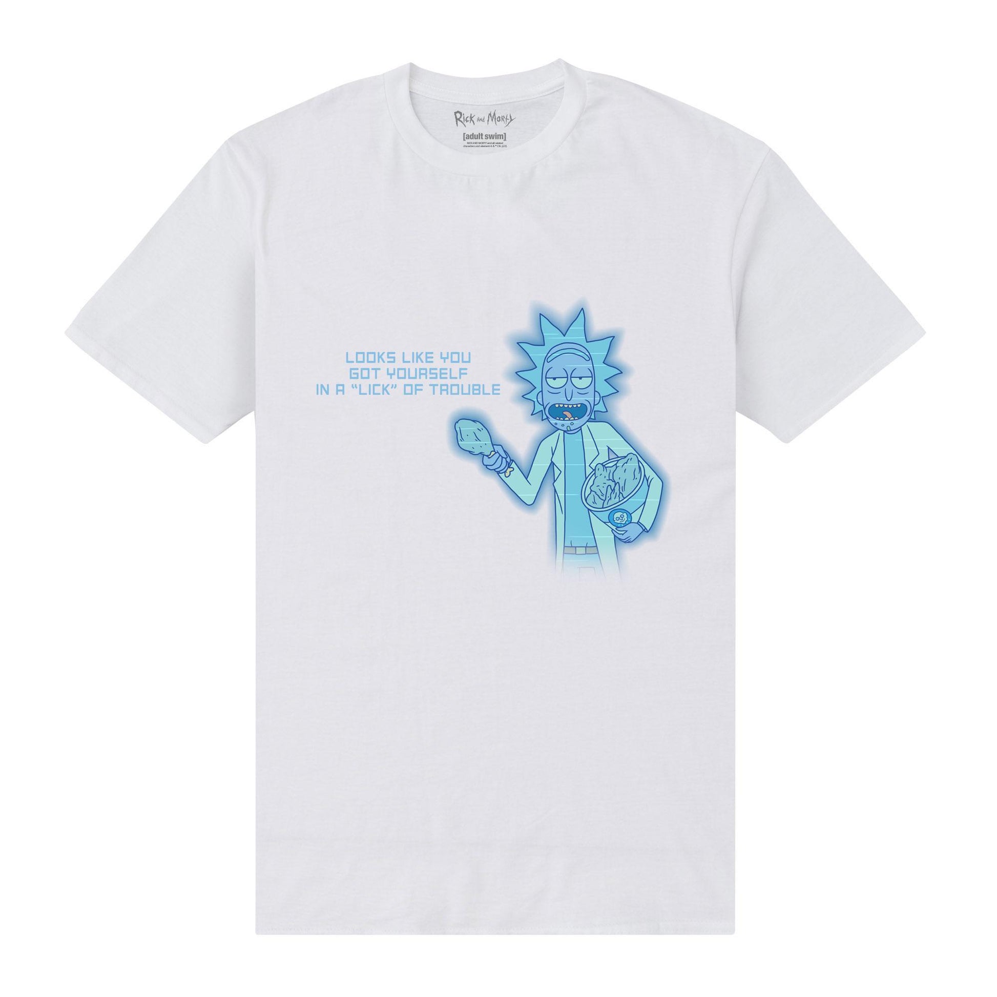White - Front - Rick And Morty Unisex Adult Lick T-Shirt