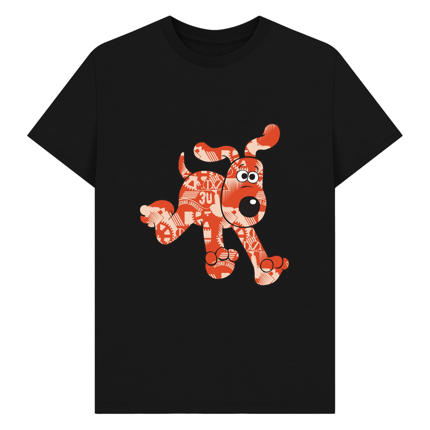 Black - Front - Wallace and Gromit Unisex Adult Gears T-Shirt