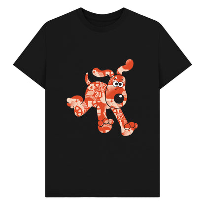 Black - Front - Wallace and Gromit Unisex Adult Gears T-Shirt