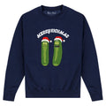 Navy - Front - Rick And Morty Unisex Adult Pickle Rick Christmas Sweatshirt