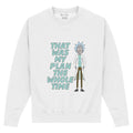 White - Front - Rick And Morty Unisex Adult My Plan Sweatshirt