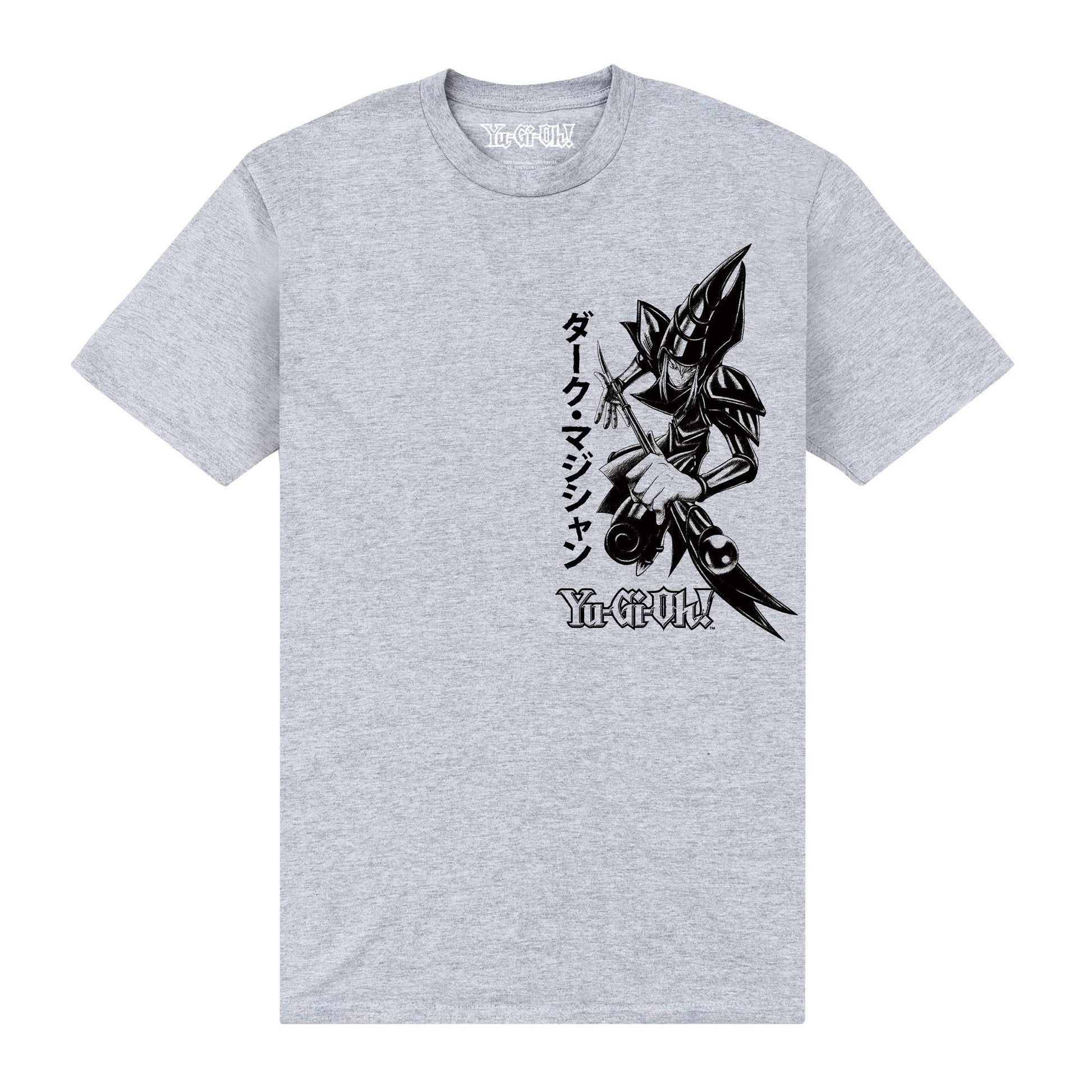 Heather Grey - Front - Yu-Gi-Oh! Unisex Adult The Dark Magician Japanese T-Shirt