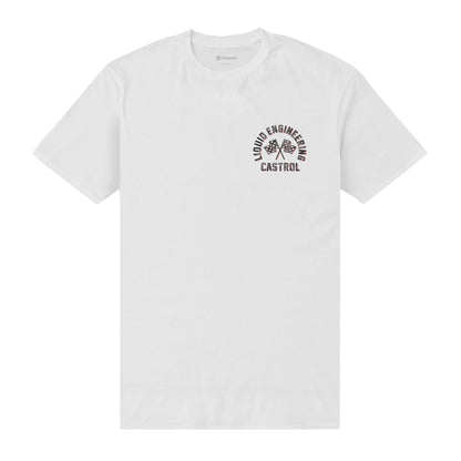 White - Front - Castrol Unisex Adult Mono Pocket Print T-Shirt