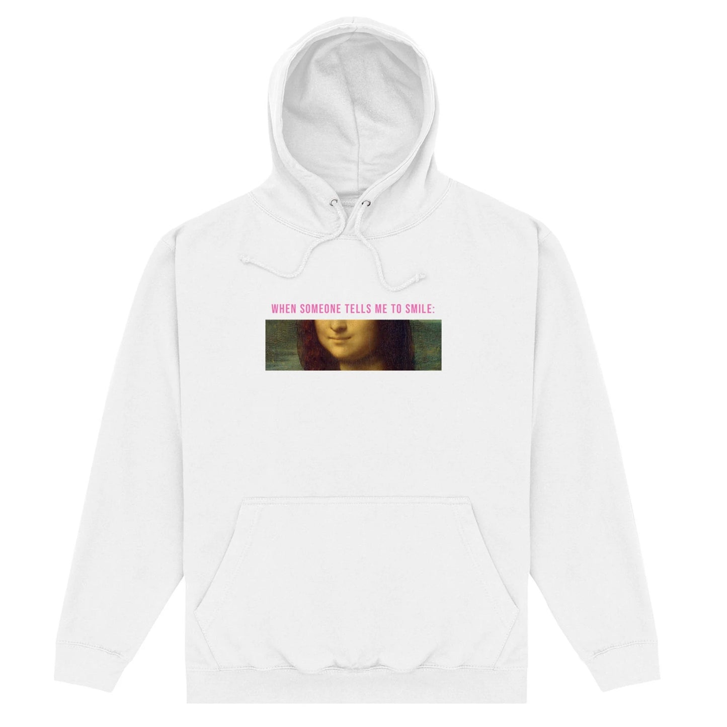 White - Front - Apoh Unisex Adult Smile Mona Da Vinci Hoodie