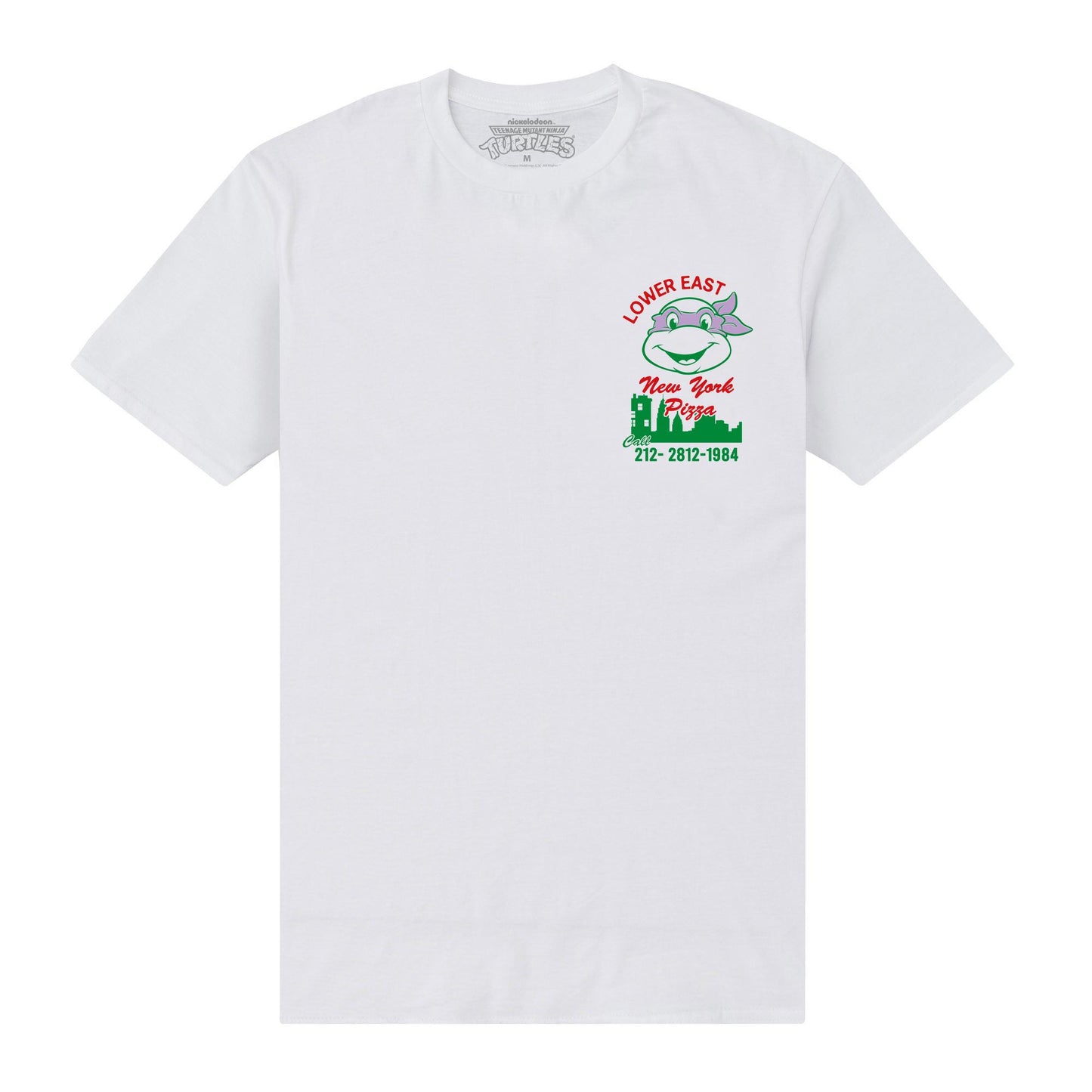 White - Front - TMNT Unisex Adult New York Pizza T-Shirt