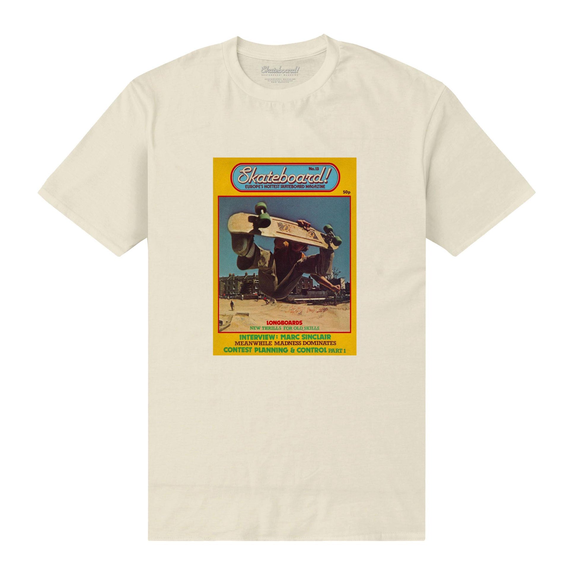Sand - Front - Skateboard! Unisex Adult Magazine No 13 T-Shirt