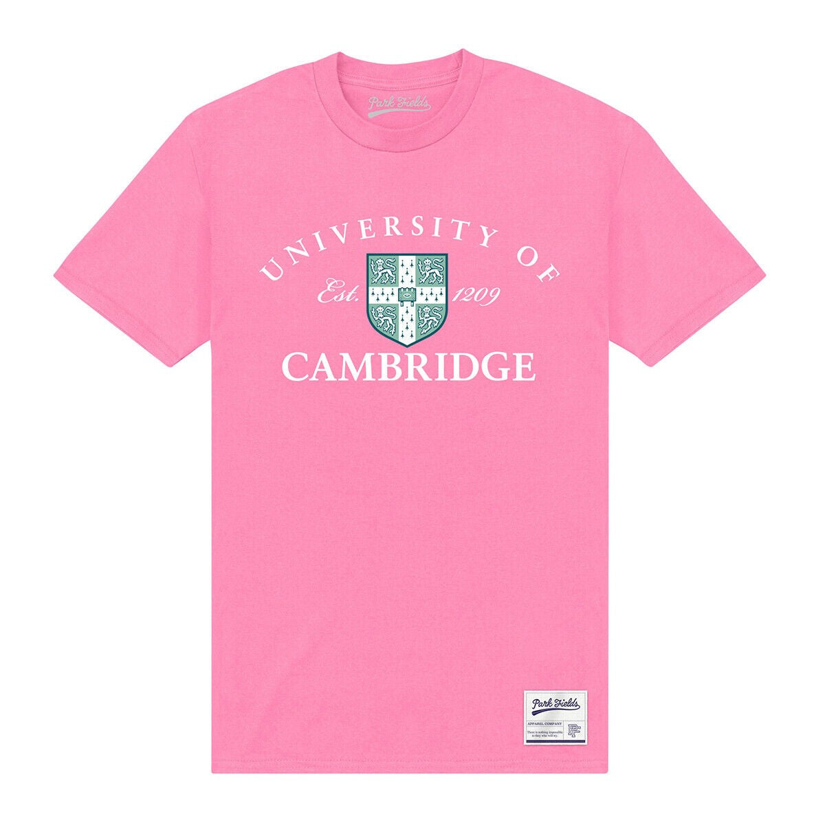Pink - Front - Park Fields Cambridge University Unisex Adult Est 1209 T-Shirt