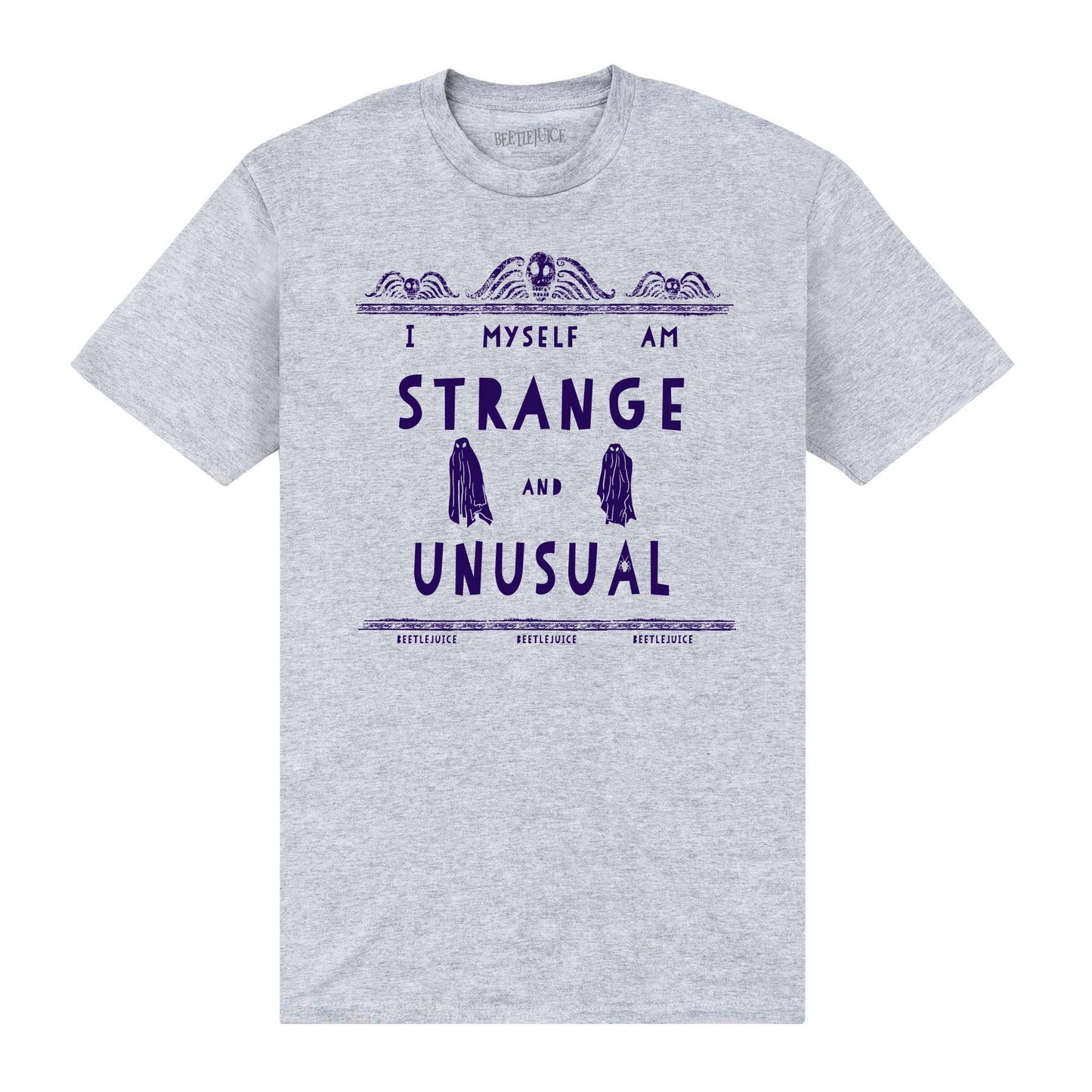 Heather Grey - Front - Beetlejuice Unisex Adult Strange And Unusual T-Shirt