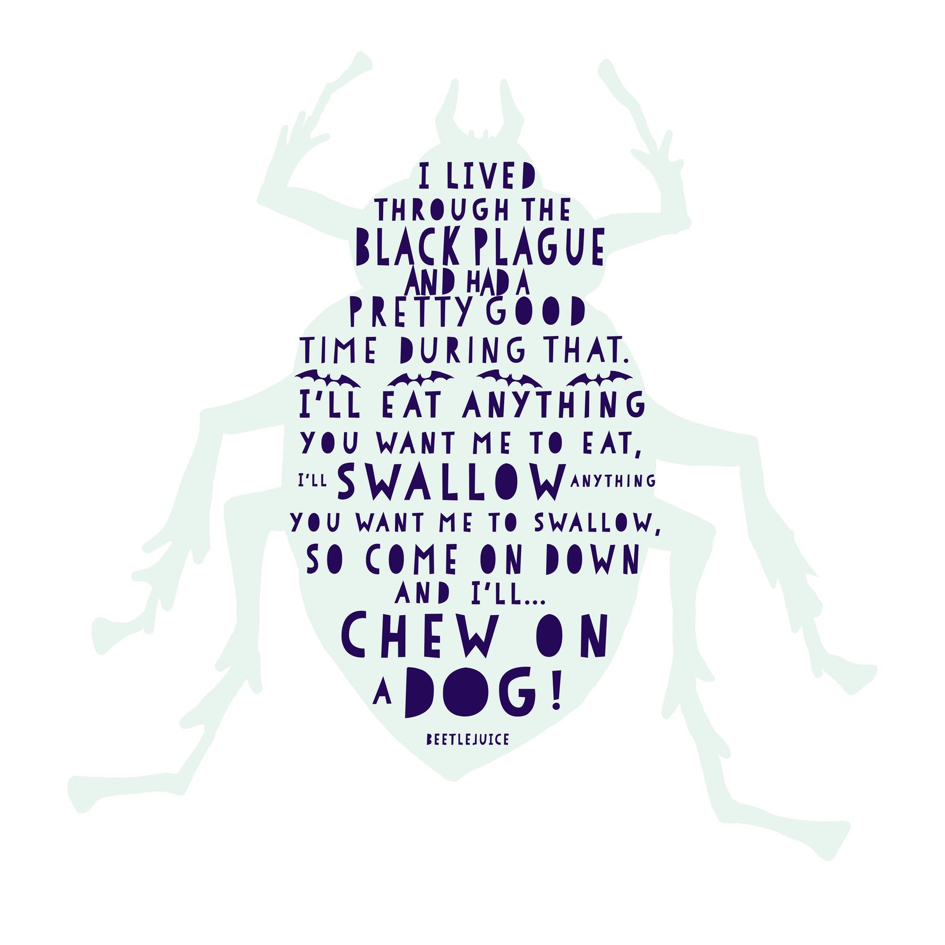 Black - Side - Beetlejuice Unisex Adult Beetle T-Shirt