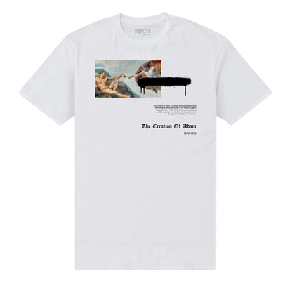 White - Front - Apoh Unisex Adult First Man Michelangelo T-Shirt